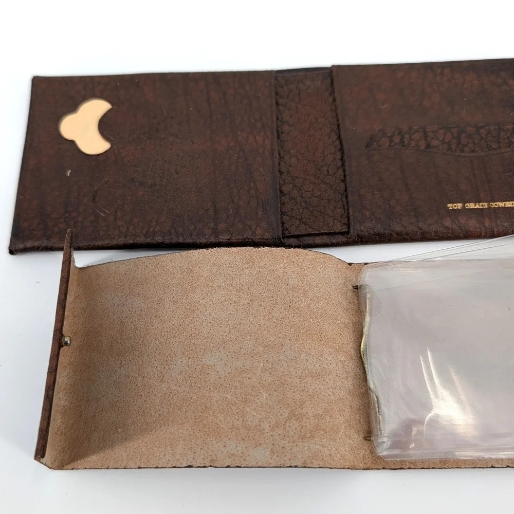 Rolfs Vintage Brown Top Grain Cowhide Wallet Set Spare Key‎ Holder Made in USA
